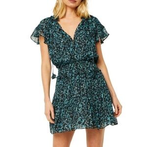 MISA Los Angeles Lyra Floral Dress Teal Size M